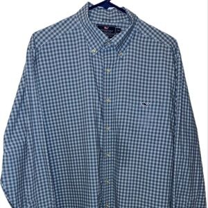 Vineyard Vines | Men's Blue Plaid Slim Fit Tucker Shirt | Size XL